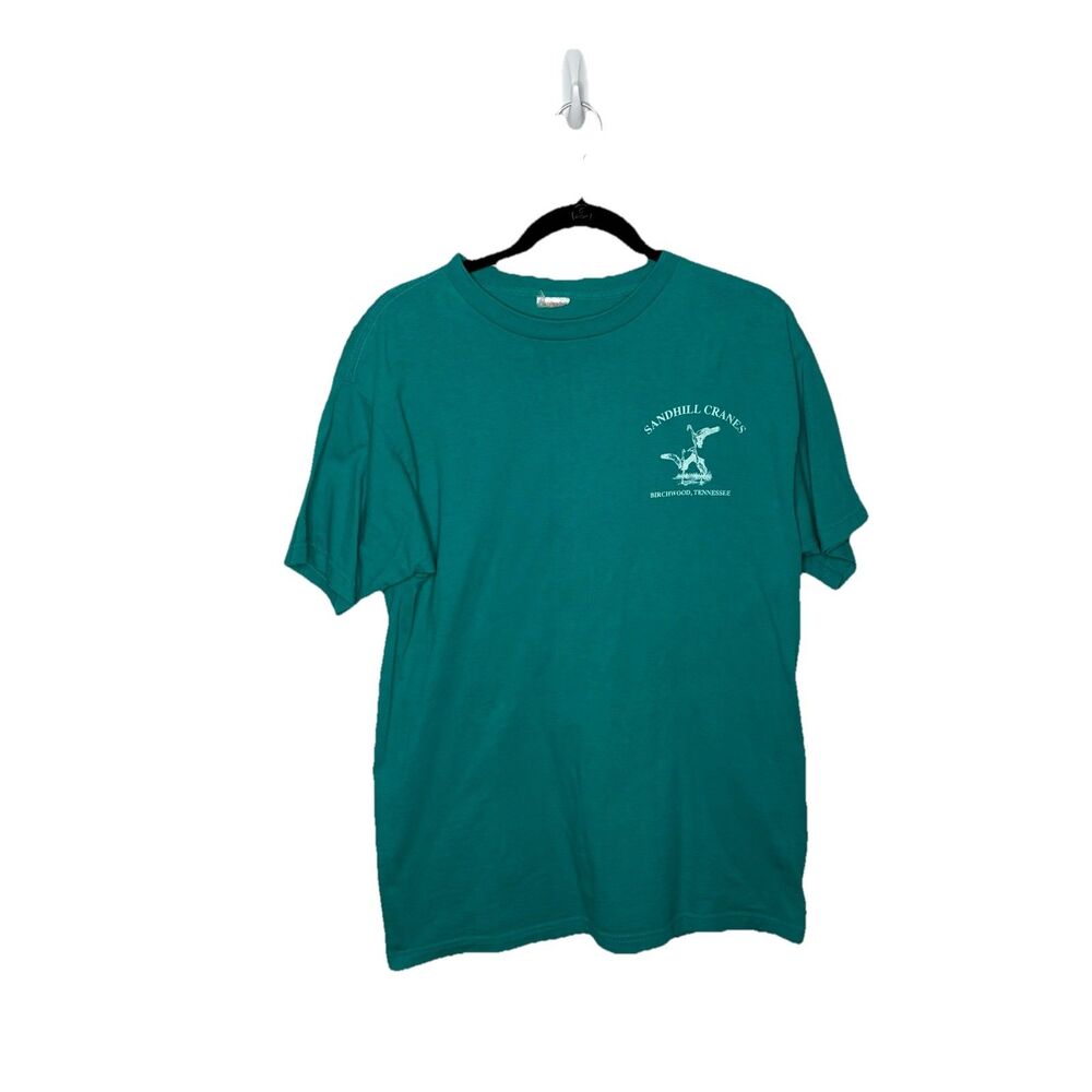 Vintage Teal Green Sandhill Crane Birchwood, TN Shirt Anvil 90s T shirt No tag